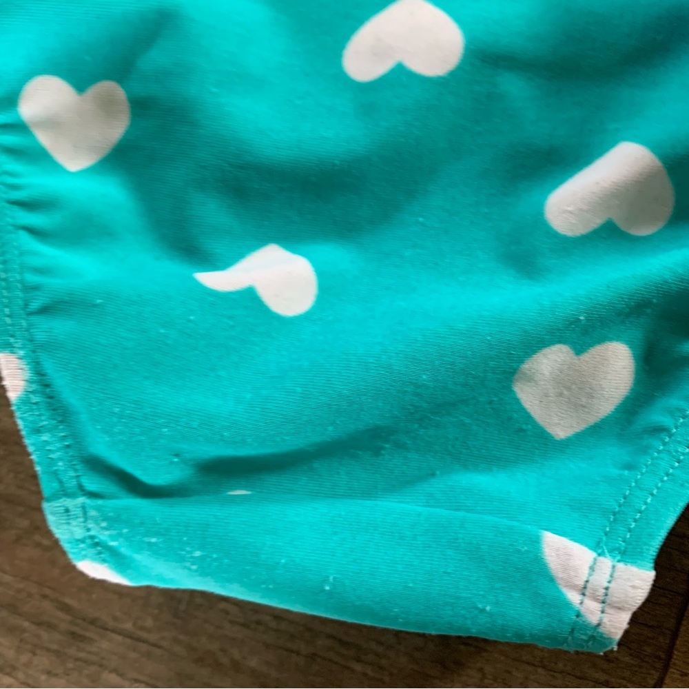 2 old navy hearts one piece swimsuits aqua and purple - Picture 3 of 5